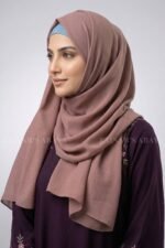 Plain Scarf for Girls in Zinc Color-Premium Fabric Acc58 - Image 2