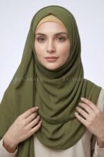 Plain Scarf for Girls in Zinc Color-Premium Fabric Acc58 - Image 5