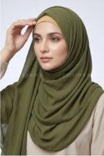 Plain Scarf for Girls in Zinc Color-Premium Fabric Acc58 - Image 4