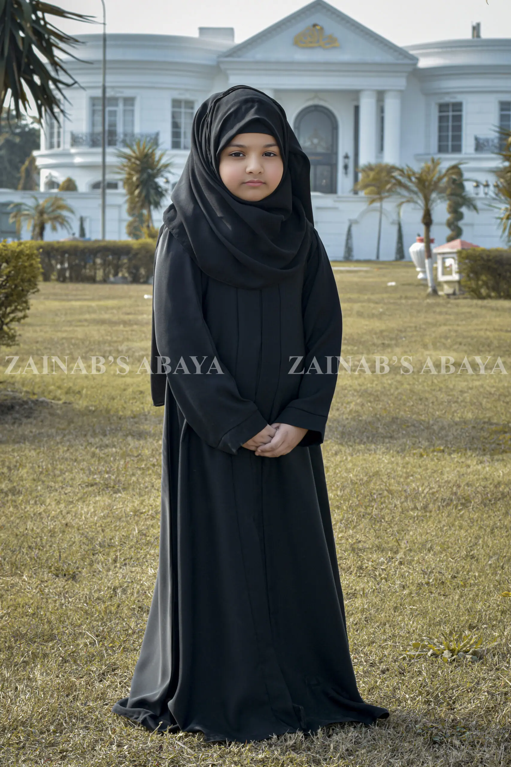 _ZZZ9597+ Front Open Abaya Kids