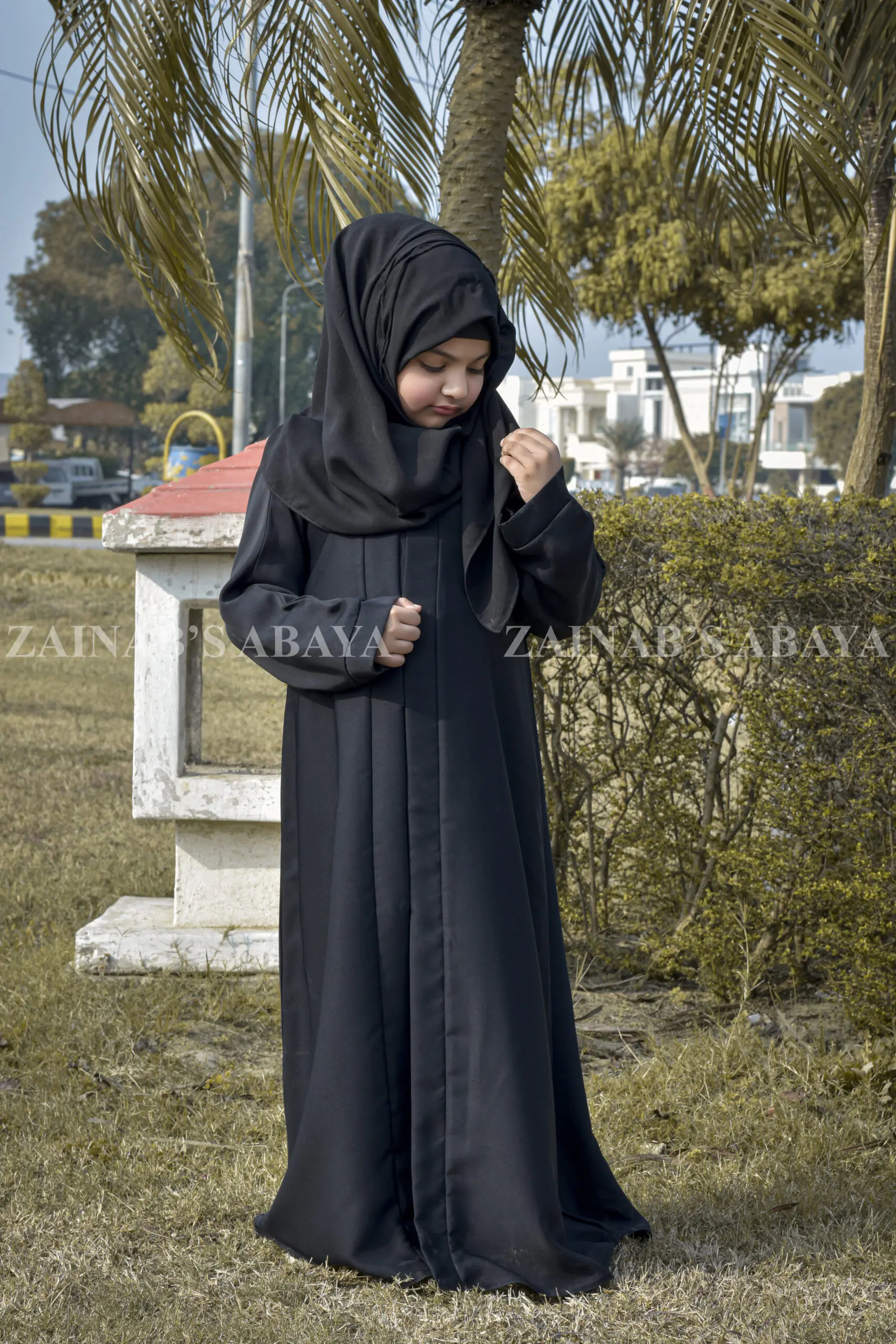 Black Abaya for Kids OL-753 - Image 5