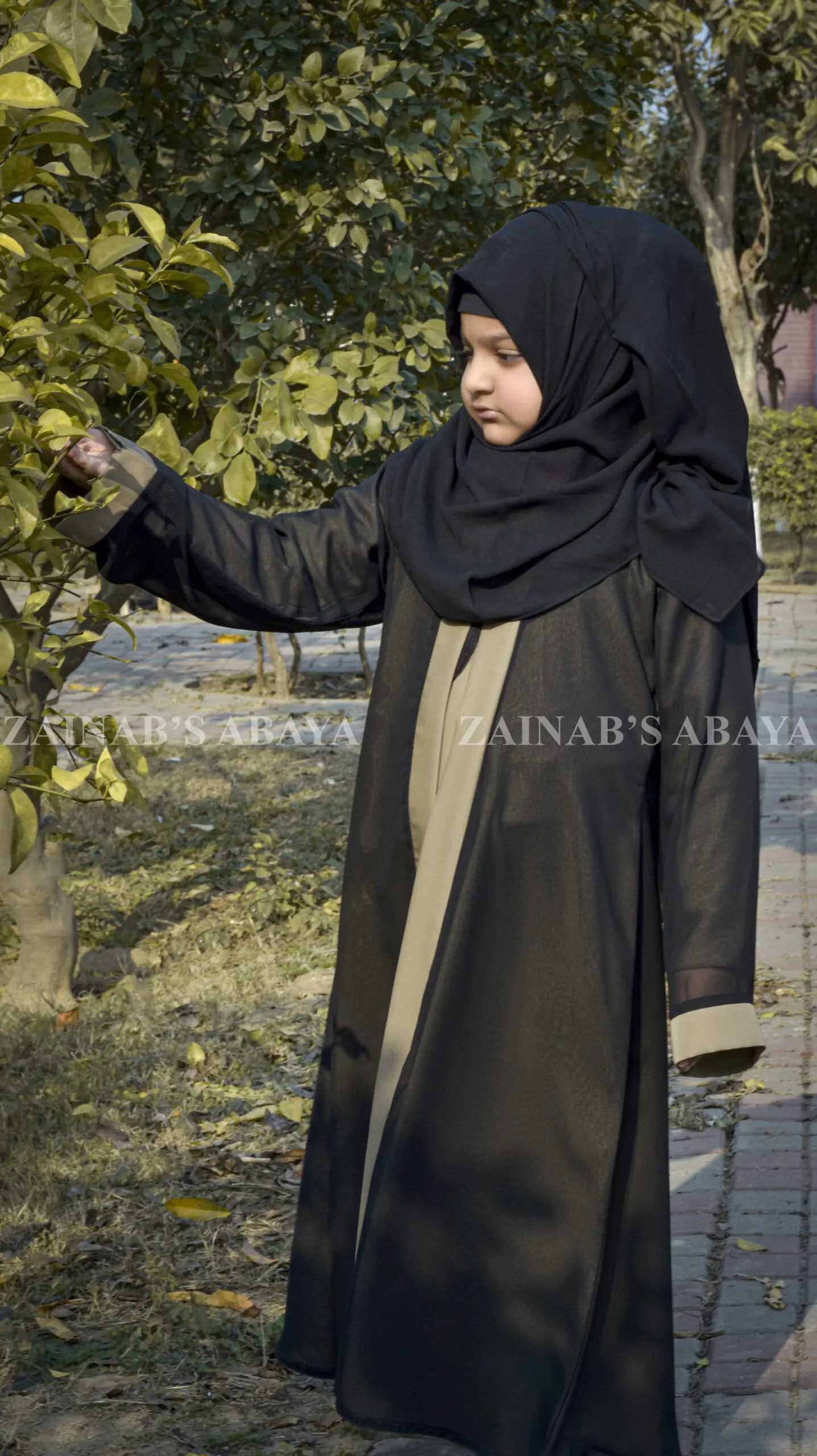 Double Gown Abaya for Girls OL-1030 - Image 2