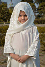 White Kaftan Abaya with Embroidery