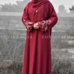 Maxi Abaya with Handwork embroidery and stone work on Back and Sleeves with a motive on staller.