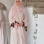 Front Open Abaya with Cut & Pearl Work on Sleeves OL-1045