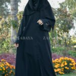 Front Open Abaya with Embroidery & Stone work on Sleeves