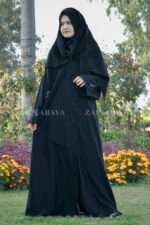 Front Open Abaya with Embroidery & Stone work on Sleeves