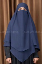 2 Layer Khimar in Navy Blue Color