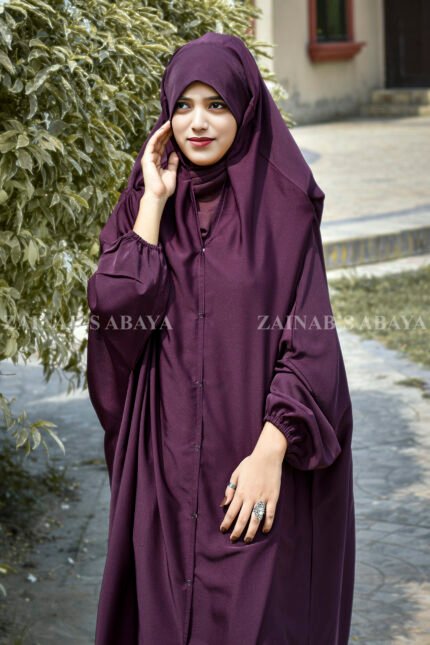Iraqi Chadar in Maroon with Button Style