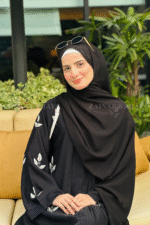 New Black Front Open Abaya with Elegant Embroidery OL-131 - Image 2