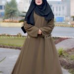 Umbrella Abaya in Zoya Fabric in the Dark Skin Color.