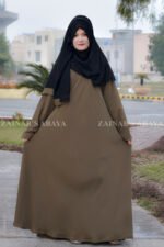 Umbrella Abaya in Zoya Fabric with a black color scarf.