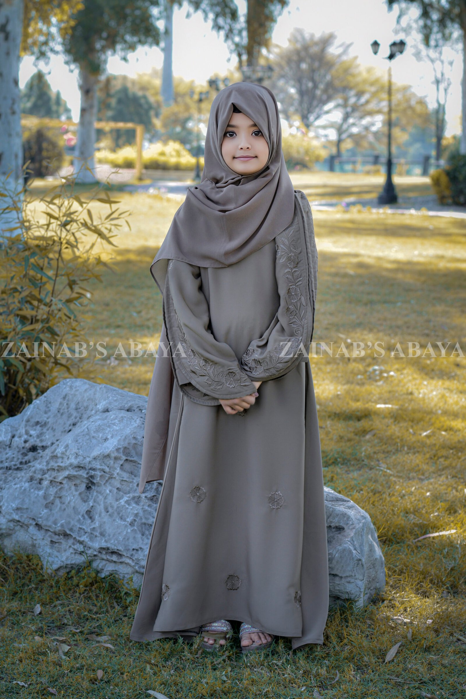 _ZZZ1841+ Maxi Abaya for Girls with Embroidery J-115 - Image 1