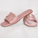 Step into luxury with this beautiful pink women slipper from our premium Z. Collection by Zainab Designer Abaya. Crafted with a soft satin-textured upper, delicate crystal detailing, and a gold decorative mono, this slipper is perfect for formal events, casual wear, and everything in between.