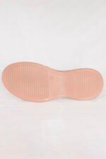 Pink women platform slipper with glitter shine, soft upper, and gold crystal mono. Stylish, feminine, and comfortable — from the Z. Collection by Zainab Designer Abaya. Perfect for daily and occasional wear.