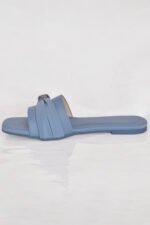 Blue shade formal women slipper featuring a cross twist strap and subtle stone work. A chic, graceful pick from the Z. Collection — stylish, comfortable, and affordable