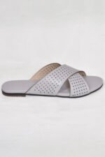 Women Slipper in Light Grey Color with Classic Style