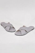Women Slipper in Light Grey Color with Classic Style