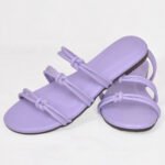 Women Slipper in kasani color with twist knot straps. Soft, lightweight, and trendy — a perfect pick from the Z. Collection by Zainab Designer Abaya. Comfortable for daily wear and stylish enough to stand out.