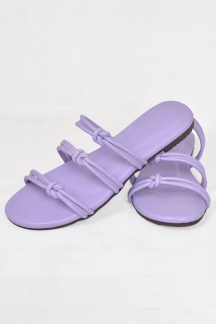 Women Slipper in kasani color with twist knot straps. Soft, lightweight, and trendy — a perfect pick from the Z. Collection by Zainab Designer Abaya. Comfortable for daily wear and stylish enough to stand out.