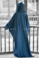 Kaftan Abaya with Embroidery on Front and Sleeves with same color scarf.