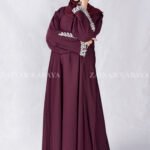 Maxi Abaya in Nida Korean Fabric with Elegant Embroidery Style on Sleeves.