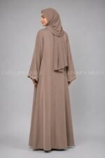 Navy Blue Front Open Abaya with Embroidery  OL-1089 - Image 13