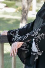 Black Maxi Abaya with Embroidery OL-0165 - Image 3