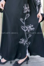 Black Maxi Abaya with Embroidery OL-0165 - Image 6