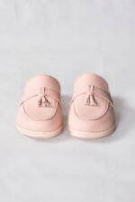 Mule Shoes for Women in Pakistan with Stone Embellishment in Rich Pink Color.