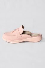 Mule Shoes for Women in Pakistan with Stone Embellishment in Rich Pink Color.