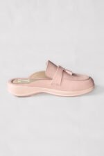 Mule Shoes for Women in Pakistan with Stone Embellishment in Rich Pink Color.