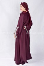 Maxi Abaya in Nida Korean Fabric with Elegant Embroidery Style on Sleeves.