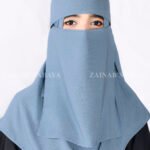 Saudi Niqab in Jade crafted with premium Chiffon Fabric