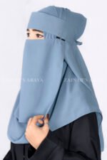 Saudi Niqab in Jade crafted with premium Chiffon Fabric