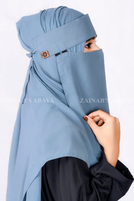 Saudi Niqab in Jade crafted with premium Chiffon Fabric
