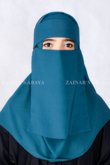 Saudi Niqab in Zinc Color which is crafted in chiffon fabric