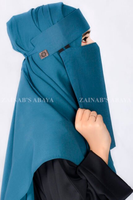Saudi Niqab in Zinc Color which is crafted in chiffon fabric