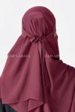 Saudi Niqab in Maroon Color Acc 253 - Image 4