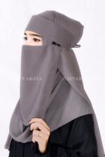 Saudi Niqab in Grey Color Acc-253 - Image 3