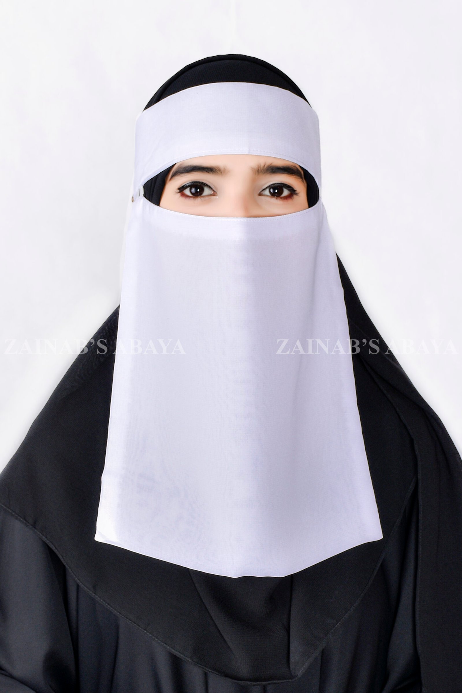 _ZZZ4796+ Saudi Niqab in White Color Acc 253 - Image 1