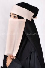 Saudi Niqab in Peach Color Acc 253 - Image 4