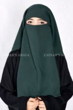 Green Colored Niqab in 3 Layer