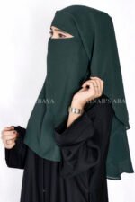 Green Colored Niqab in 3 Layer - Image 2