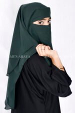 Green Colored Niqab in 3 Layer - Image 3