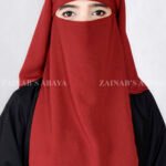 Red Colored Niqab in 3 Layer Acc 83