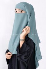 Grape Colored Niqab in 3 Layers Acc 83 - Image 2