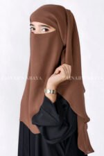 Light Brown Niqab in 3 Layers Acc 83 - Image 2