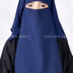 Navy Blue Colored Niqab in 3 Layers Acc 83
