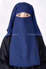 Navy Blue Colored Niqab in 3 Layers Acc 83